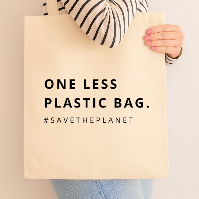 Not Plastic | Save The Planet Eco Friendly Modern Tote Bag (Creator Uploaded)