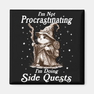 Not procrastinating doing side quests funny cat magnet
