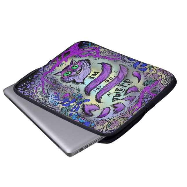 Not Quite All There, Crazy Cat Laptop Sleeve (Front Bottom)