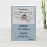(not ready) Dusty Blue Leaves Folded Invitation