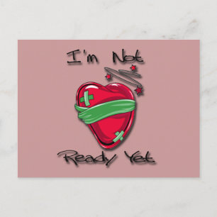 Not Ready Yet Heart blk Postcard