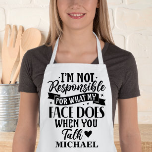 Not Responsible Funny Sarcastic Personalized Long Apron