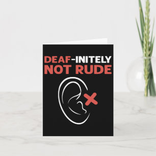 Not Rude. Asl Hand Sign Language Deaf Pride Card