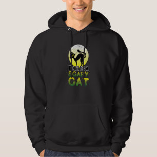 Not Scary Halloween Black Kitty Cat Full Moon Men  Hoodie