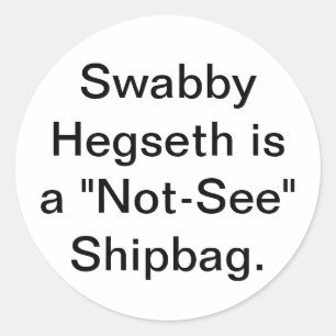 Not-See Shipbag Hegseth Hankamer Artjunkhaus Yuck! Classic Round Sticker