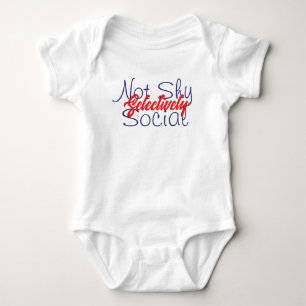 Not Shy Selectively Social Funny Minimalist Baby Bodysuit