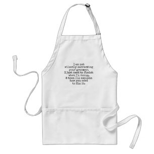Not Silently Correcting Your Grammar Black & White Standard Apron
