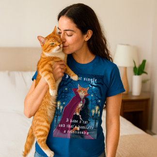 Not Single, I Have a Cat | Gothic Funny Cat Quote Tri-Blend Shirt