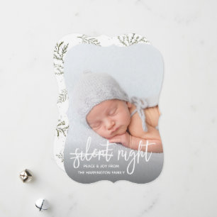 Not So Silent Night Baby Photo Flat Holiday Card
