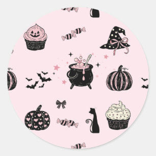 Not So Spooky Pinkoween Classic Round Sticker