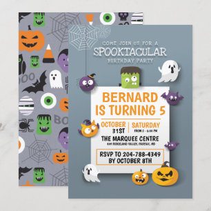 Not Spooky Kids Halloween Birthday Party Invitation