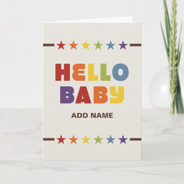 Not Straight Design Hello Baby Card (Front)