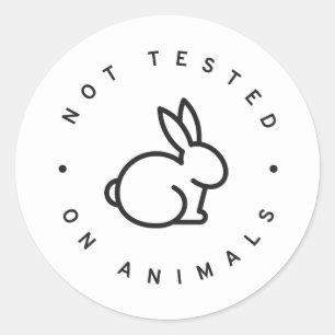 Not tested on animals bunny classic round sticker