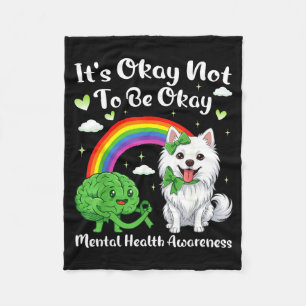 Not to be mental health awareness japanese spitzNo Fleece Blanket