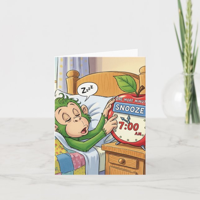 Not Today, Alarm – Sleepy Monkey Mode 💤🙈 Invitation (Front)