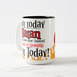Not today Chamuko Satan not today  Two-Tone Coffee Mug