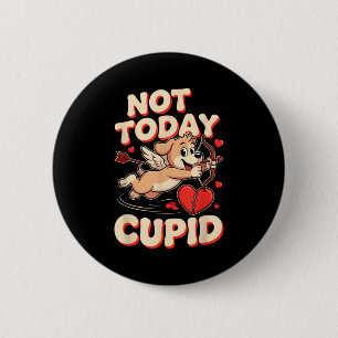 Not Today Cud Funny Puppy Anti Valentine Retro Car 6 Cm Round Badge