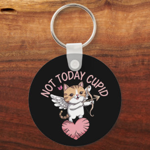 Not Today Cupid Funny and Cute Anti-Valentine's Key Ring
