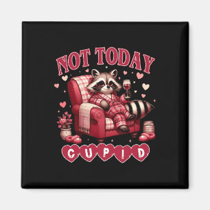 Not Today Cupid Funny Snarky Raccoon Valentine's D Magnet