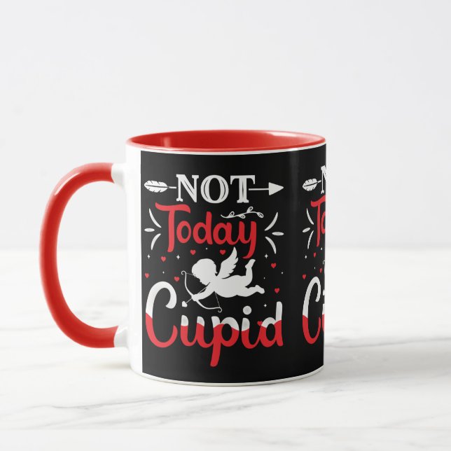 Not Today Cupid Funny Valentine's Day Mug (Left)