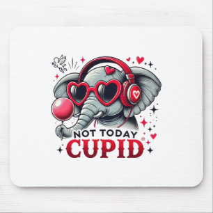 Not Today Cupid With Elephant And Heart Headphones Mouse Pad