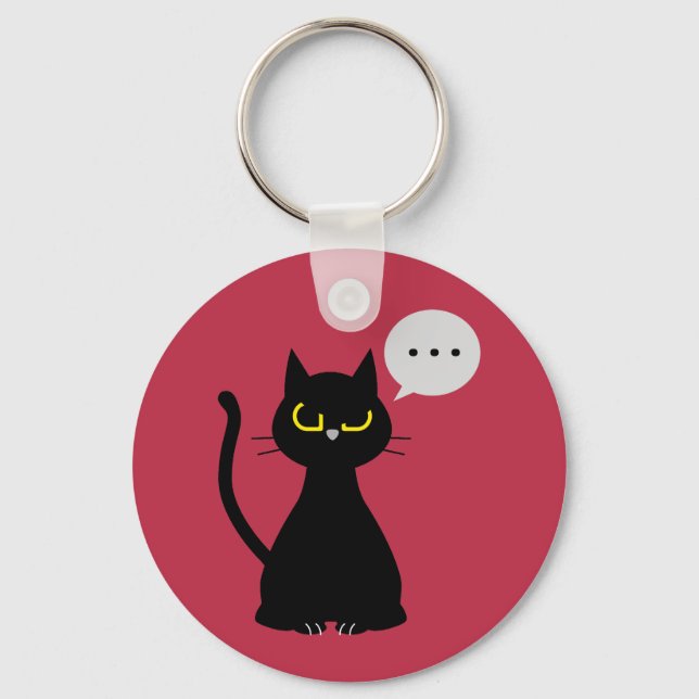 NOT TODAY! Funny Black Cat Key Ring (Front)