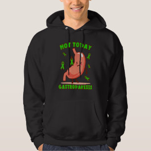 Not Today Gastroparesis Cute Green Ribbon Hoodie