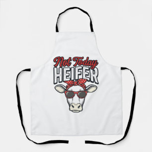 Not Today Heifer Funny Cow Vintage Vector Design_1 Apron