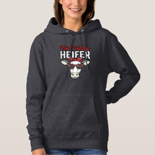 Not Today Heifer Funny Cow Vintage Vector Design_1 Hoodie