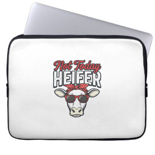 Not Today Heifer Funny Cow Vintage Vector Design_1 Laptop Sleeve