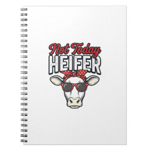 Not Today Heifer Funny Cow Vintage Vector Design_1 Notebook