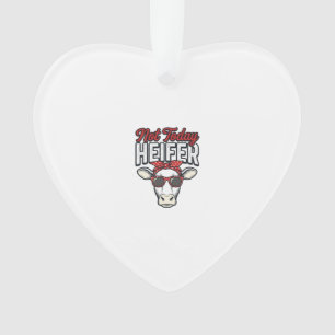 Not Today Heifer Funny Cow Vintage Vector Design_1 Ornament