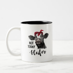 not today heifer Two-Tone coffee mug