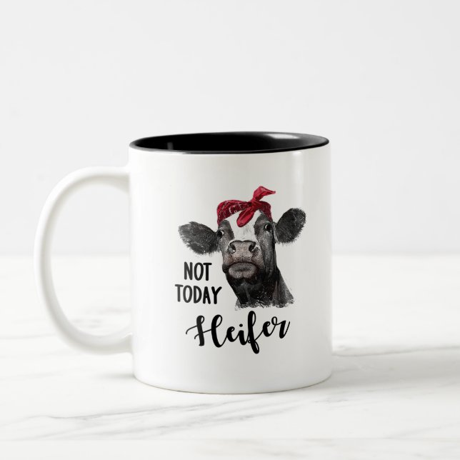 not today heifer Two-Tone coffee mug (Left)