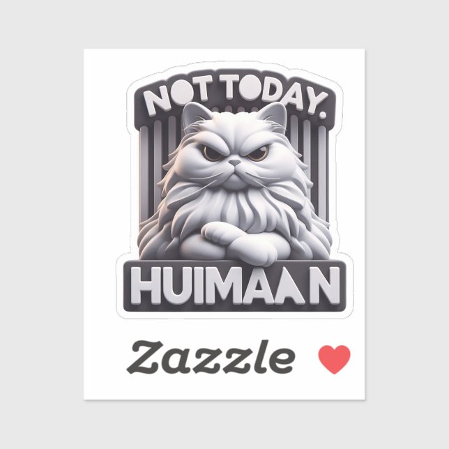 Not Today Huimaan Grumpy Cat Vinyl Sticker (Sheet)