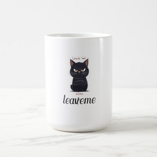 Not Today Human Funny Grumpy Black Cat Coffee Desi Mug (Center)