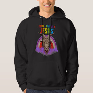 Not Today Jesus Gay Pride Lgbt Satan Goat 2 Hoodie