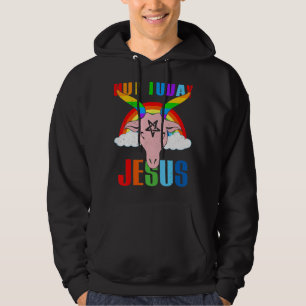 Not Today Jesus Gay Pride Lgbt Satan Goat Hoodie