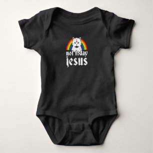 Not Today Jesus Hoodie Rainbow Satanic Cat Goth Co Baby Bodysuit