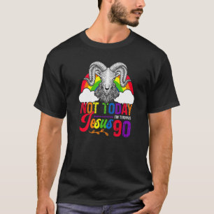 Not Today Jesus I'm Turning 90 Rainbow Sheep Birth T-Shirt