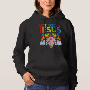 Not Today Jesus Rainbow Satanic Vintage Not Today  Hoodie