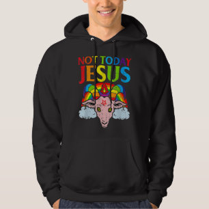 Not Today Jesus Rainbow Satanic Vintage Not Today  Hoodie