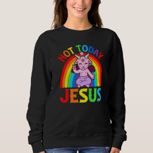 Not Today Jesus Satanic Baphomet Sigil Pentagram S Sweatshirt