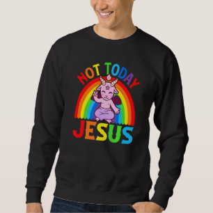 Not Today Jesus Satanic Baphomet Sigil Pentagram S Sweatshirt