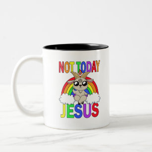Not today Jesus Two-Tone Coffee Mug