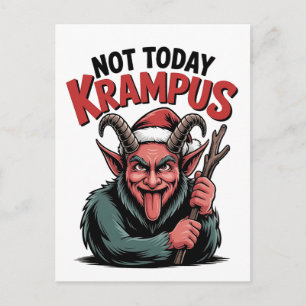 Not Today Krampus Evil Krampus Christmas Invitation Postcard