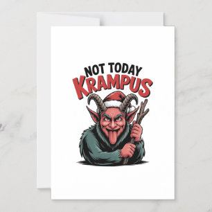 Not Today Krampus Evil Krampus Christmas  Magnetic Invitation
