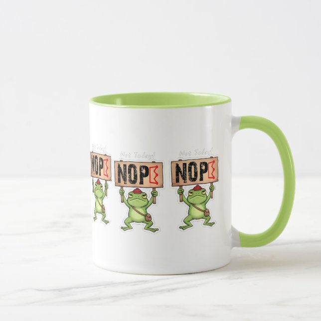 Not Today! Nope Frog Sticker Mug (Right)