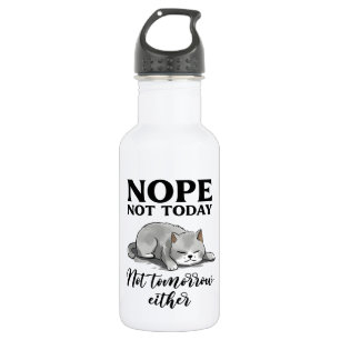 Not Today, Not Tomorrow – Sleepy Cat 532 Ml Water Bottle