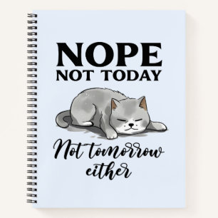 Not Today, Not Tomorrow – Sleepy Cat Notebook
